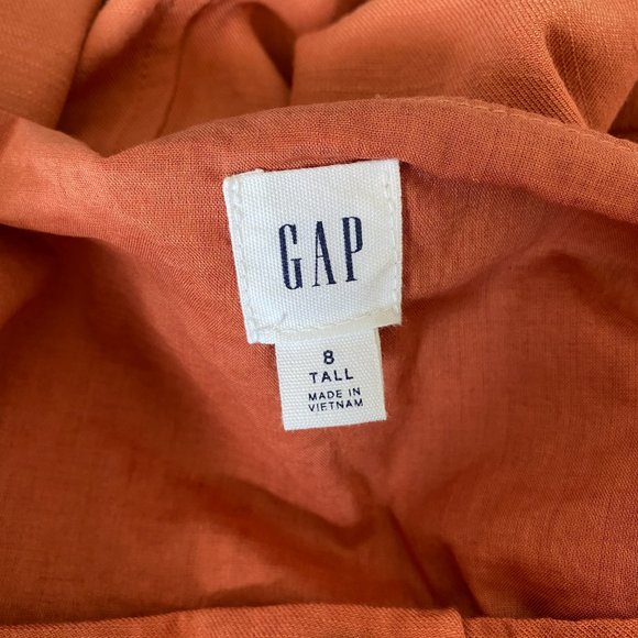 GAP Linen-Blend Button Up Dress Pockets 8t Coral - Picture 4 of 10